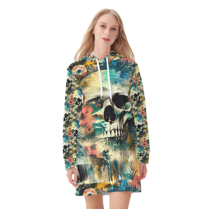 Spaced Out Skull - Hoodie Dress - A Cosmic Tapestry