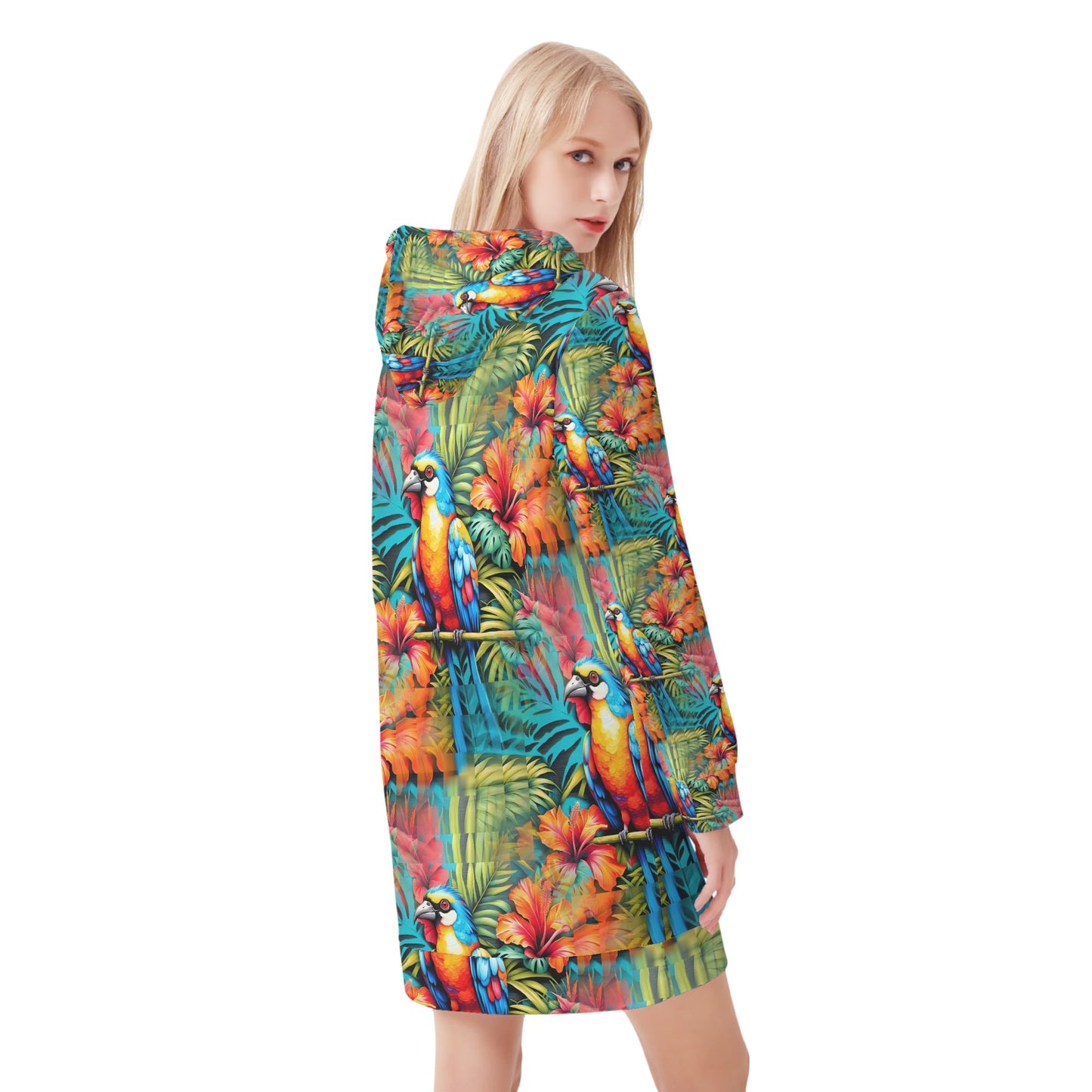 Tropical Paradise - Hoodie Dress - A Vibrant Escape