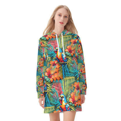 Tropical Paradise - Hoodie Dress - A Vibrant Escape