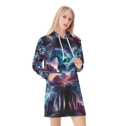 Wild West Wanderer - Hoodie Dress - A Cosmic Cowboy Adventure