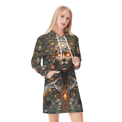 Circuit Soul - Hoodie Dress - A Futuristic Fusion