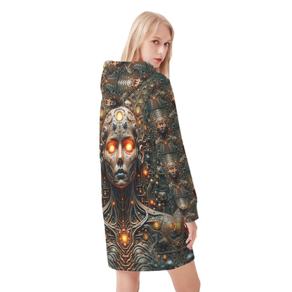 Circuit Soul - Hoodie Dress - A Futuristic Fusion