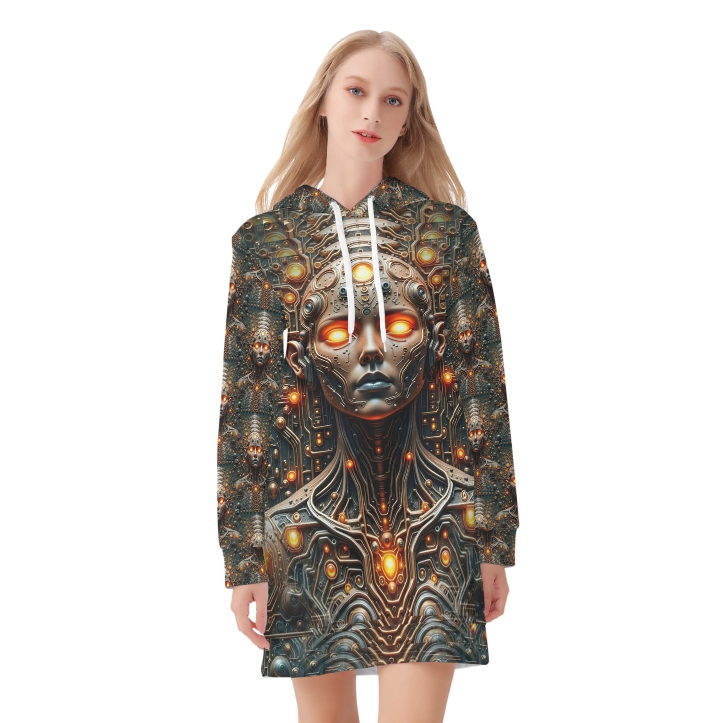 Circuit Soul - Hoodie Dress - A Futuristic Fusion