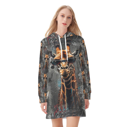 Streetwise Safari - Hoodie Dress - A Wild Urban Fusion