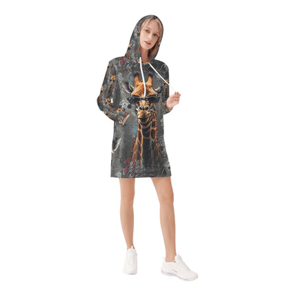 Streetwise Safari - Hoodie Dress - A Wild Urban Fusion