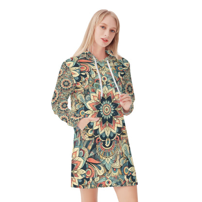 Visual Feast - Hoodie Dress - A Kaleidoscope of Color