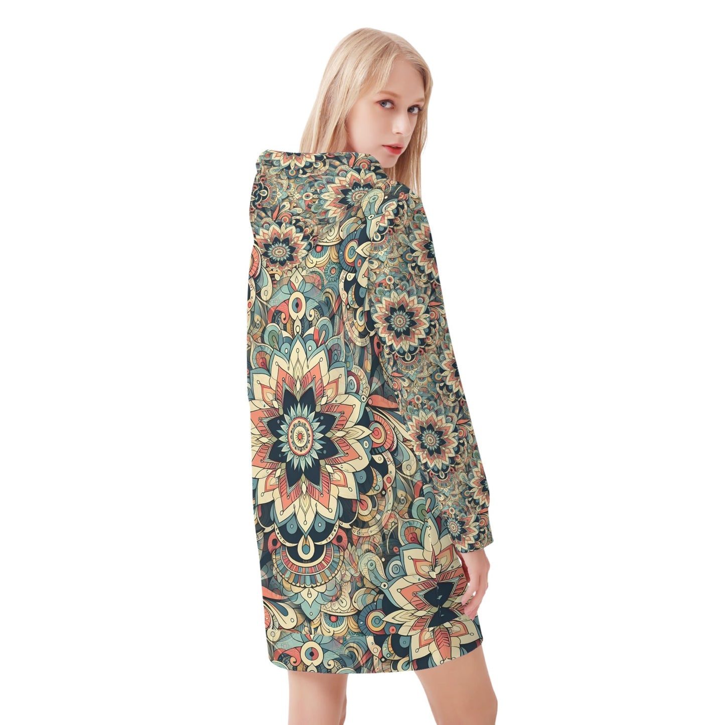 Visual Feast - Hoodie Dress - A Kaleidoscope of Color