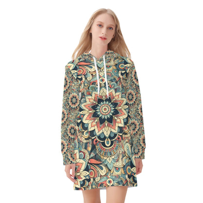 Visual Feast - Hoodie Dress - A Kaleidoscope of Color