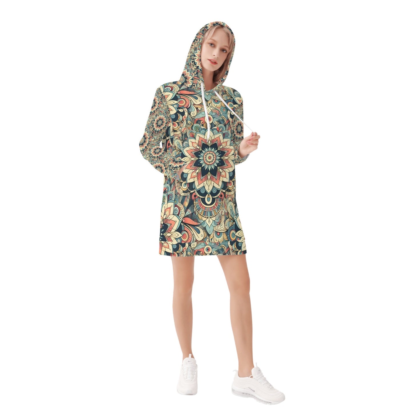 Visual Feast - Hoodie Dress - A Kaleidoscope of Color