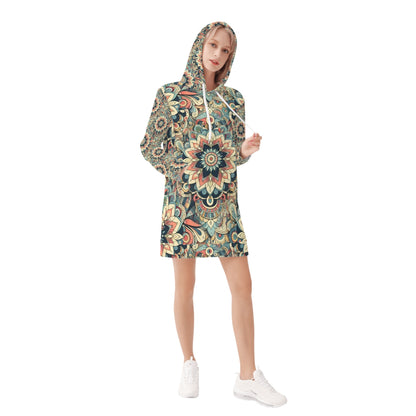 Visual Feast - Hoodie Dress - A Kaleidoscope of Color