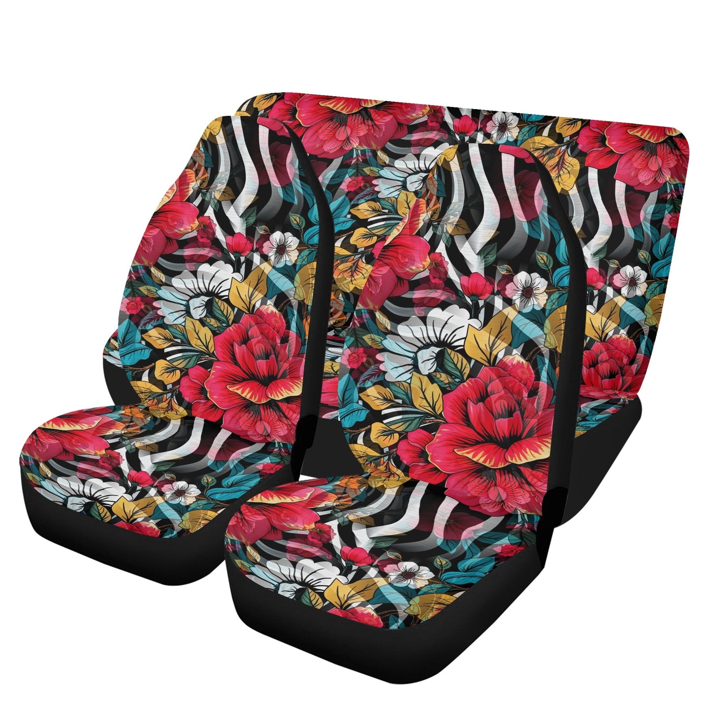 Floral Frenzy - Car Seat Covers - A Vibrant Tapestry