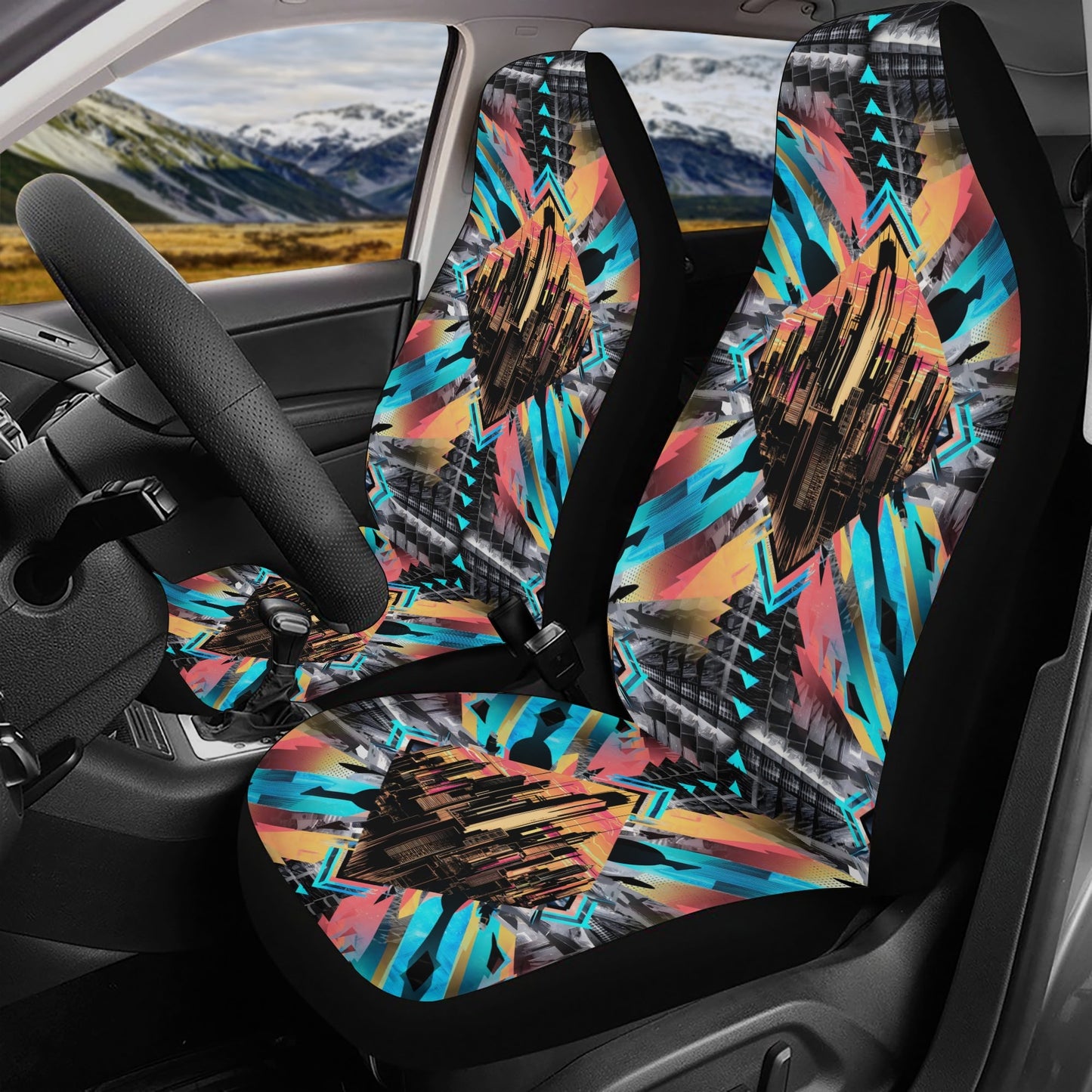 Neon Nights - Car Seat Covers - A Futuristic Fusion