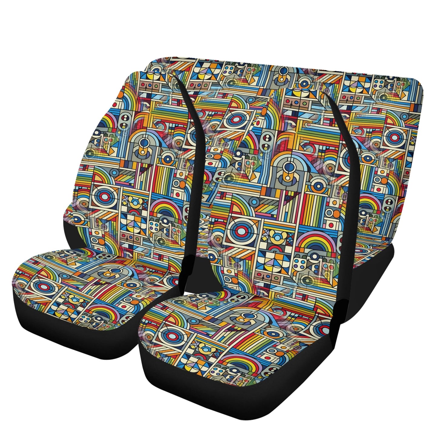 Rainbow Riot - Car Seat Covers - A Vibrant Explosion