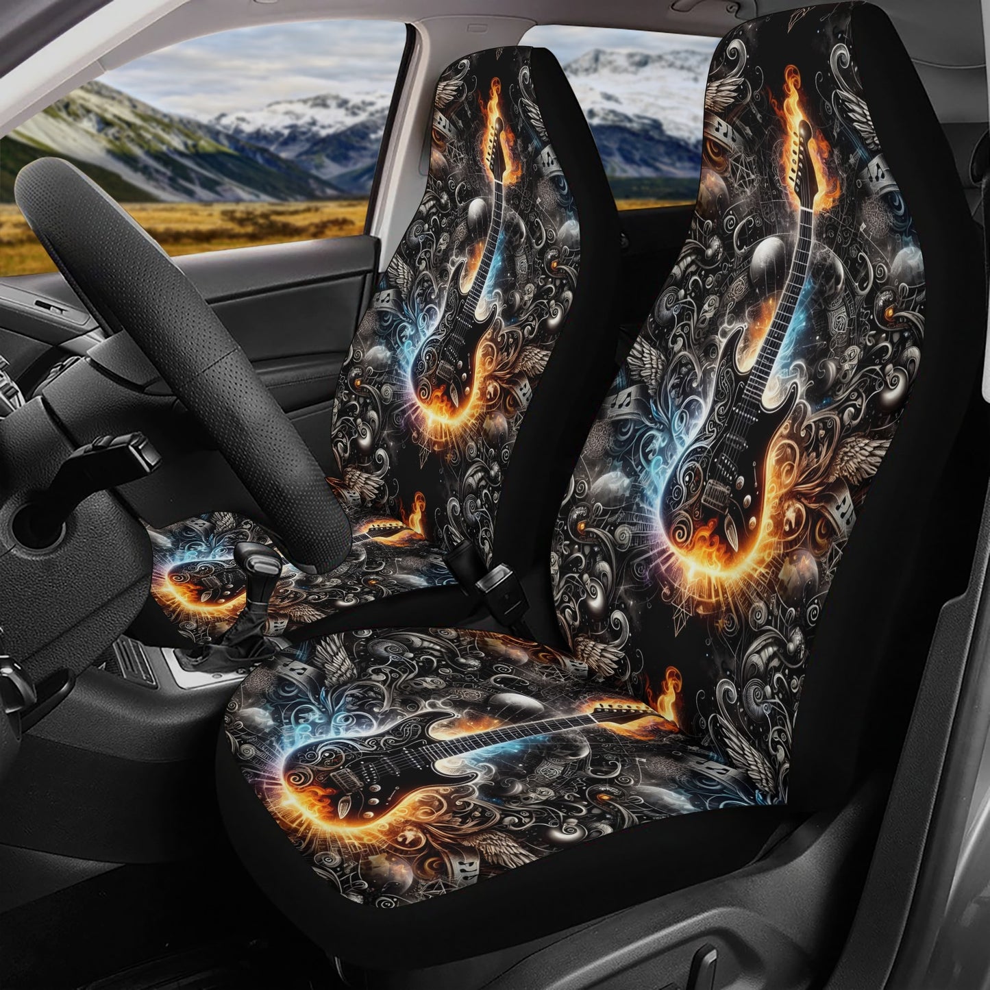 Guitar Galaxy - Car Seat Covers - A Cosmic Jam