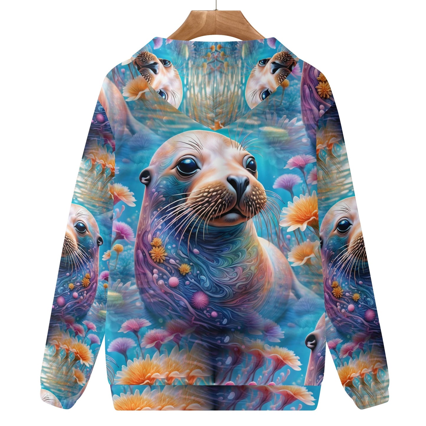 Adorable Sea Lion - Unisex Hoodie - A Whimsical Dive