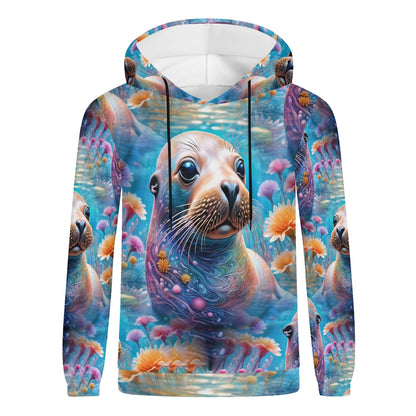 Adorable Sea Lion - Unisex Hoodie - A Whimsical Dive