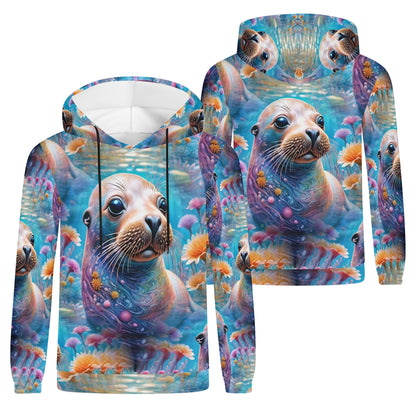 Adorable Sea Lion - Unisex Hoodie - A Whimsical Dive