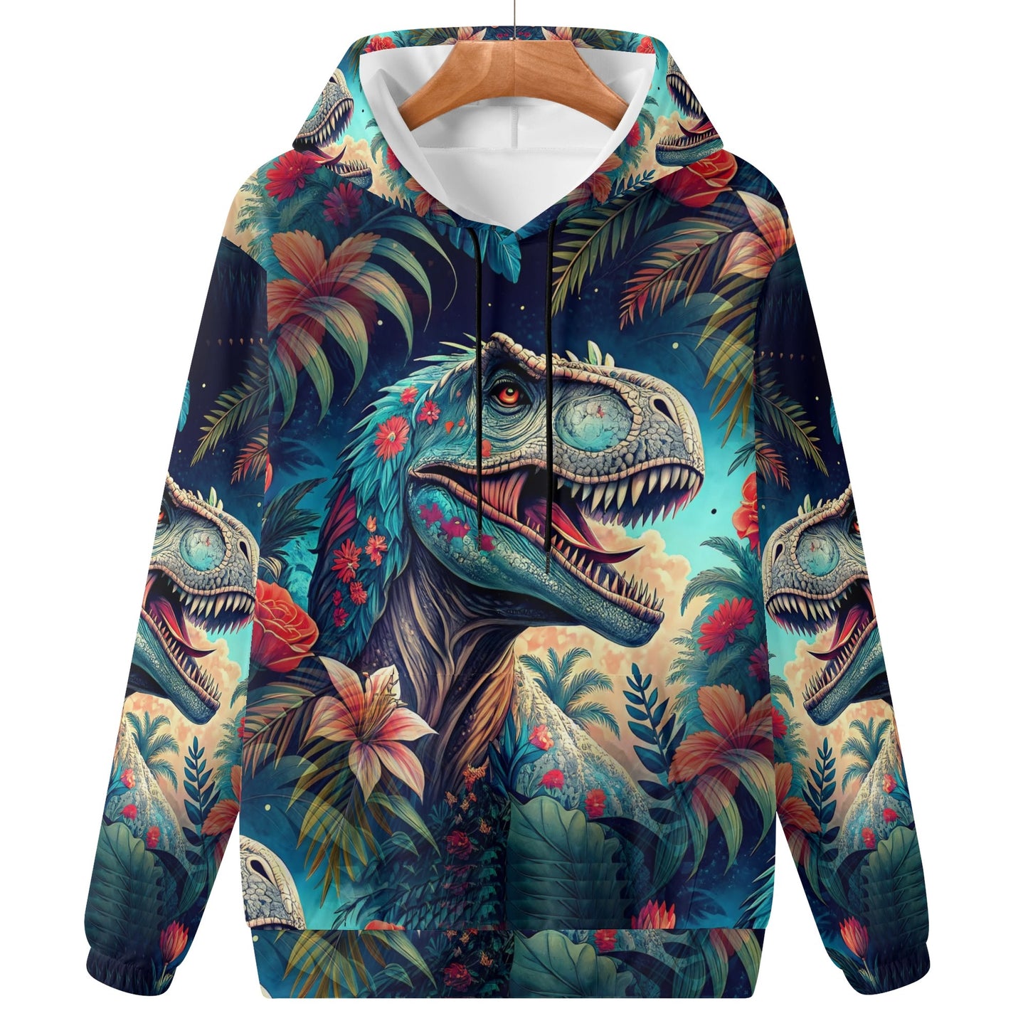 Dino Bloom - Unisex Hoodie - A Prehistoric Paradise