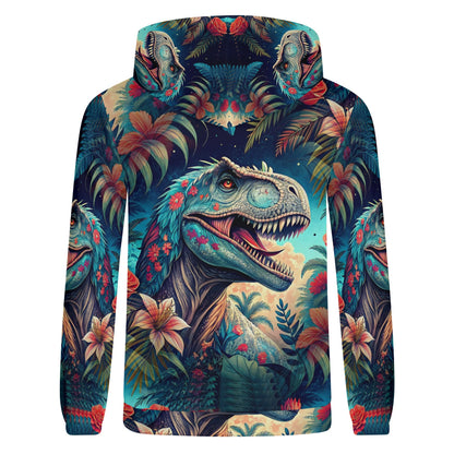 Dino Bloom - Unisex Hoodie - A Prehistoric Paradise