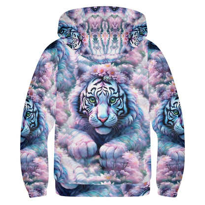 Adorable White Tiger - Kids Hoodie - A Magical Encounter