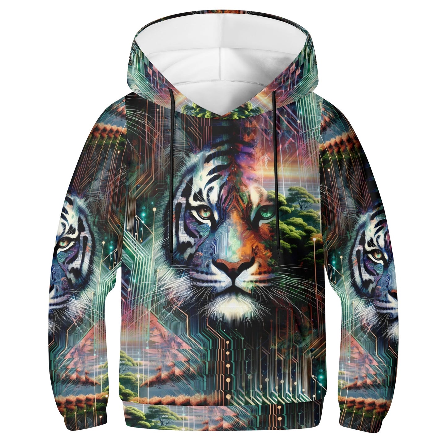 Cybernetic Jungle - Kids Hoodie - A Futuristic Fusion