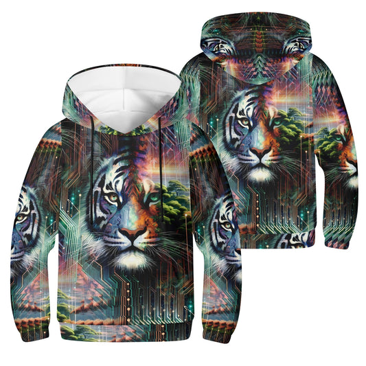 Cybernetic Jungle - Kids Hoodie - A Futuristic Fusion