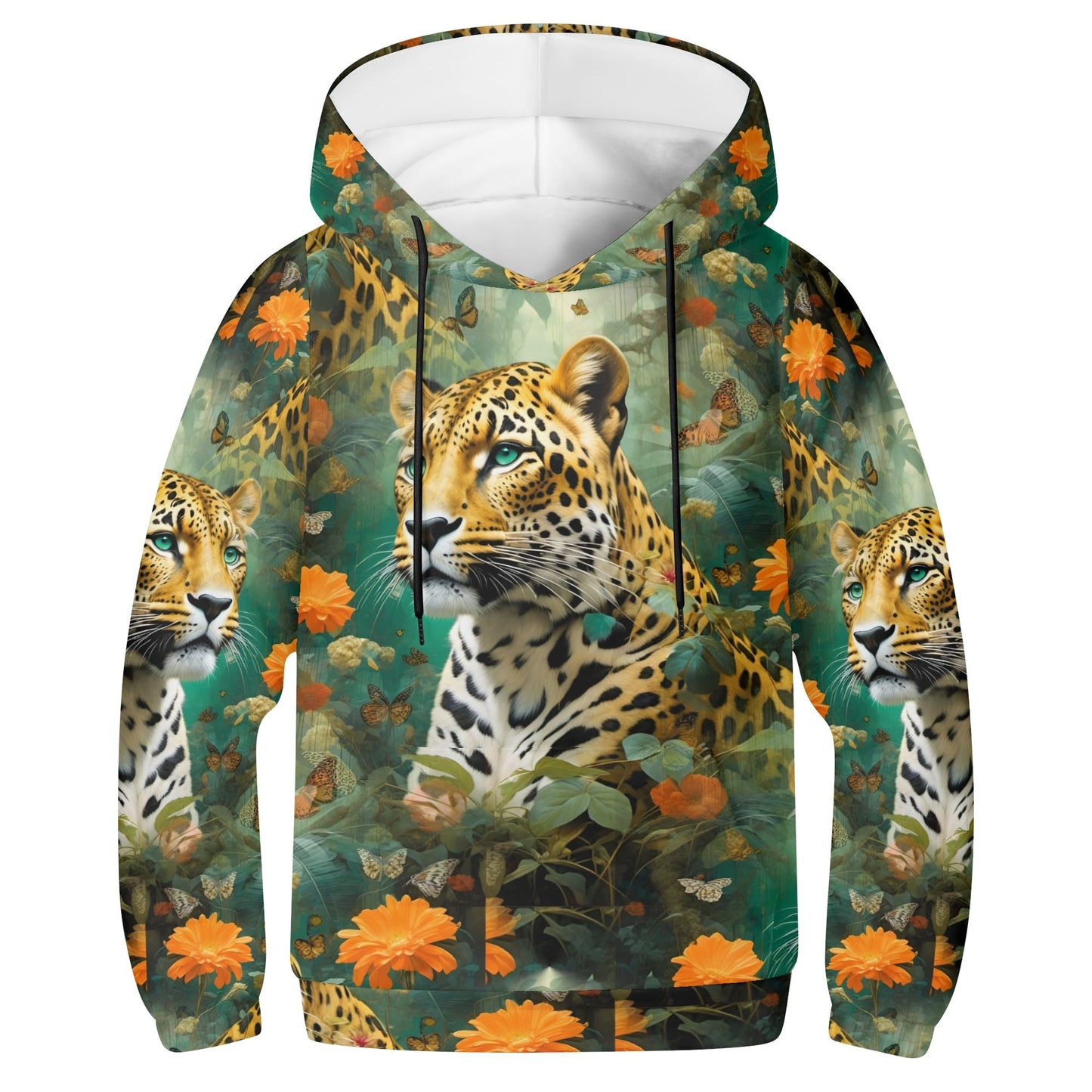 Leopard Flora - Kids Hoodie - A Jungle Adventure