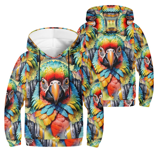 Macaw Beats - Kids Hoodie - A Tropical Tune