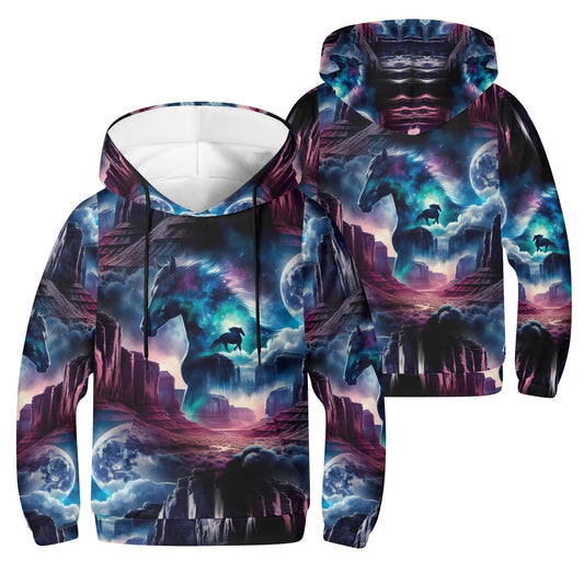 Title: Wild West Wanderer - Kids Hoodie - A Cosmic Journey