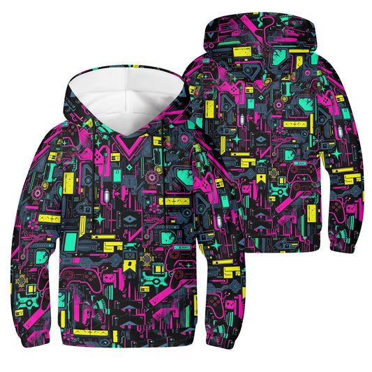 Game Over Galaxy - Kids Hoodie - A Neon Adventure