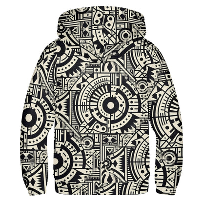 Linear Labyrinth - Kids Hoodie - A Geometric Maze