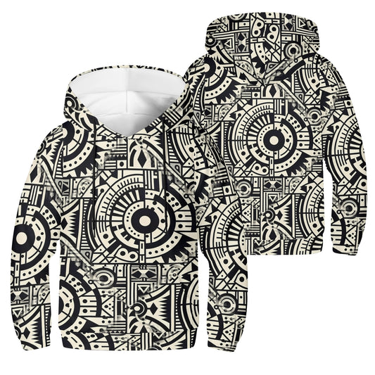 Linear Labyrinth - Kids Hoodie - A Geometric Maze