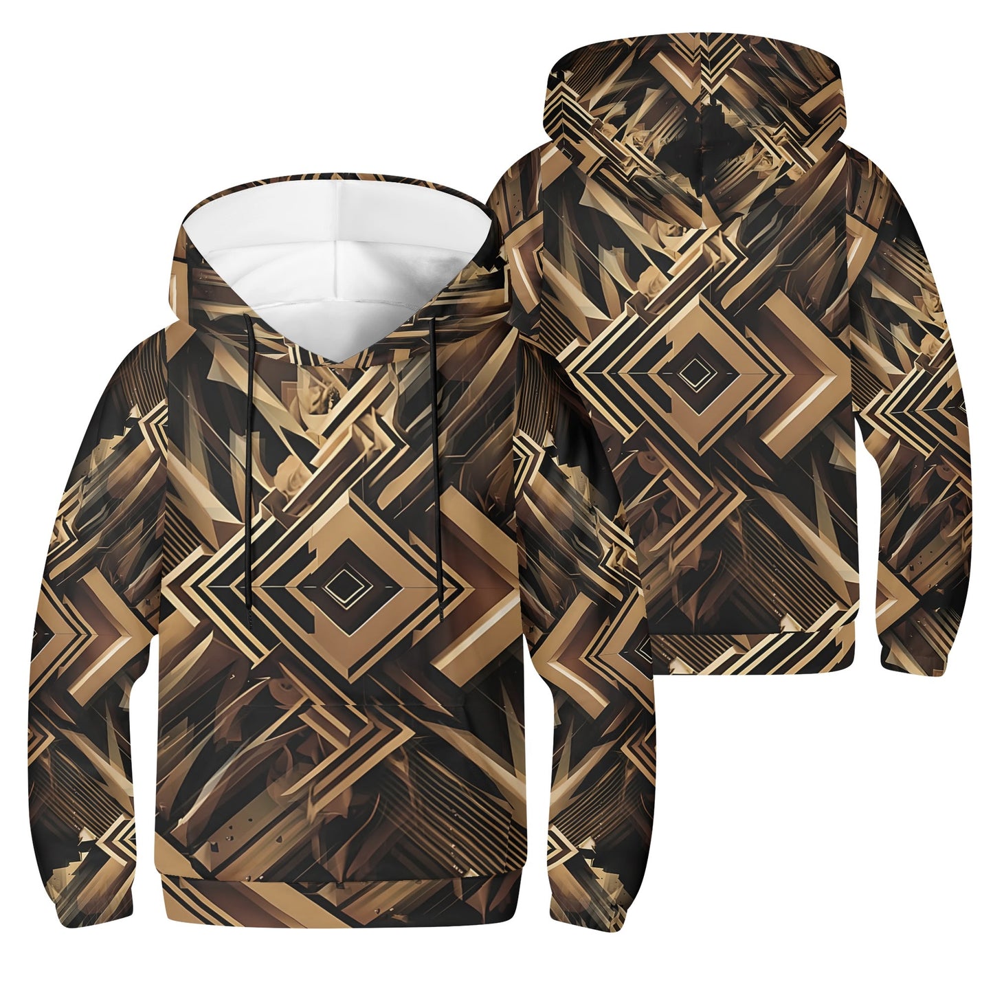 Metallic Maze - Kids Hoodie - A Geometric Journey