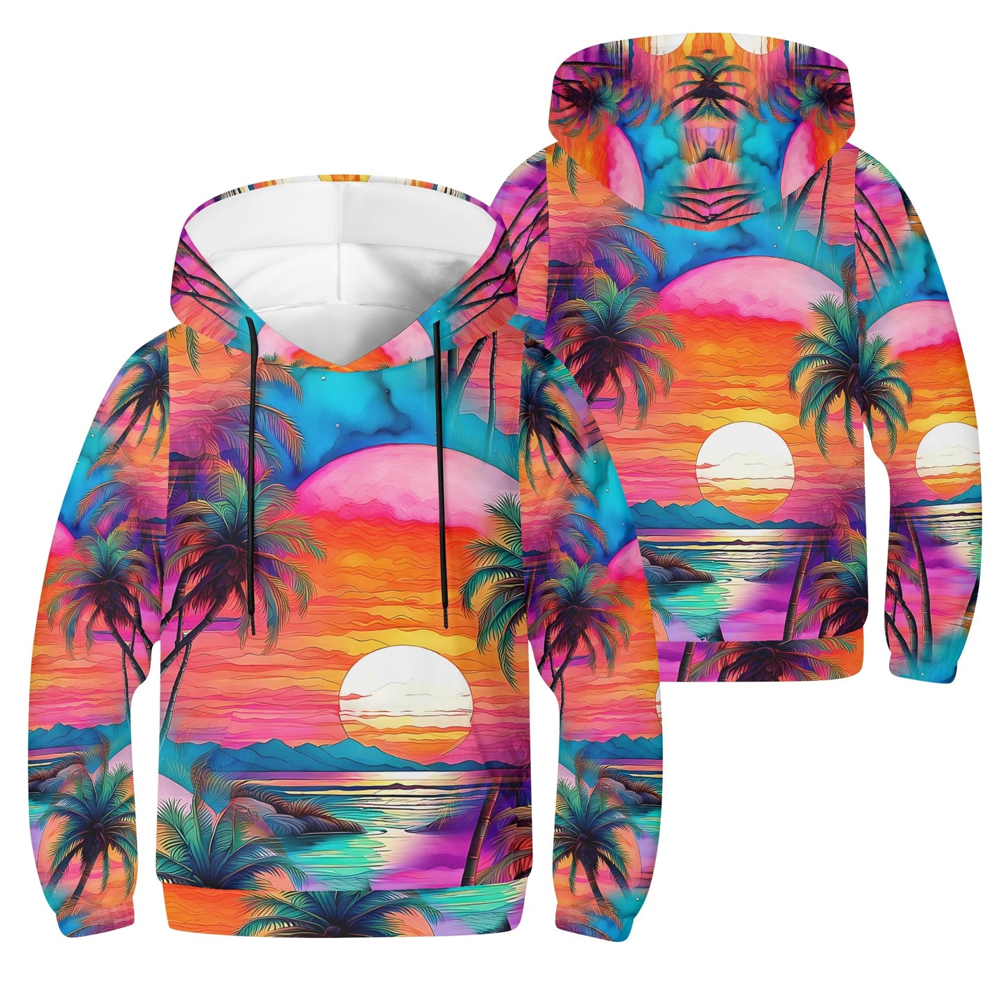 Oceans Kiss - Kids Hoodie - A Tropical Sunset