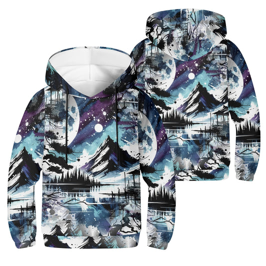 Silent Night - Kids Hoodie - A Serene Winter Escape