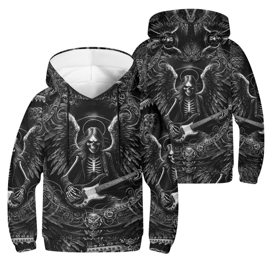 Bass Angel - Kids Hoodie - A Dark Rock Symphony