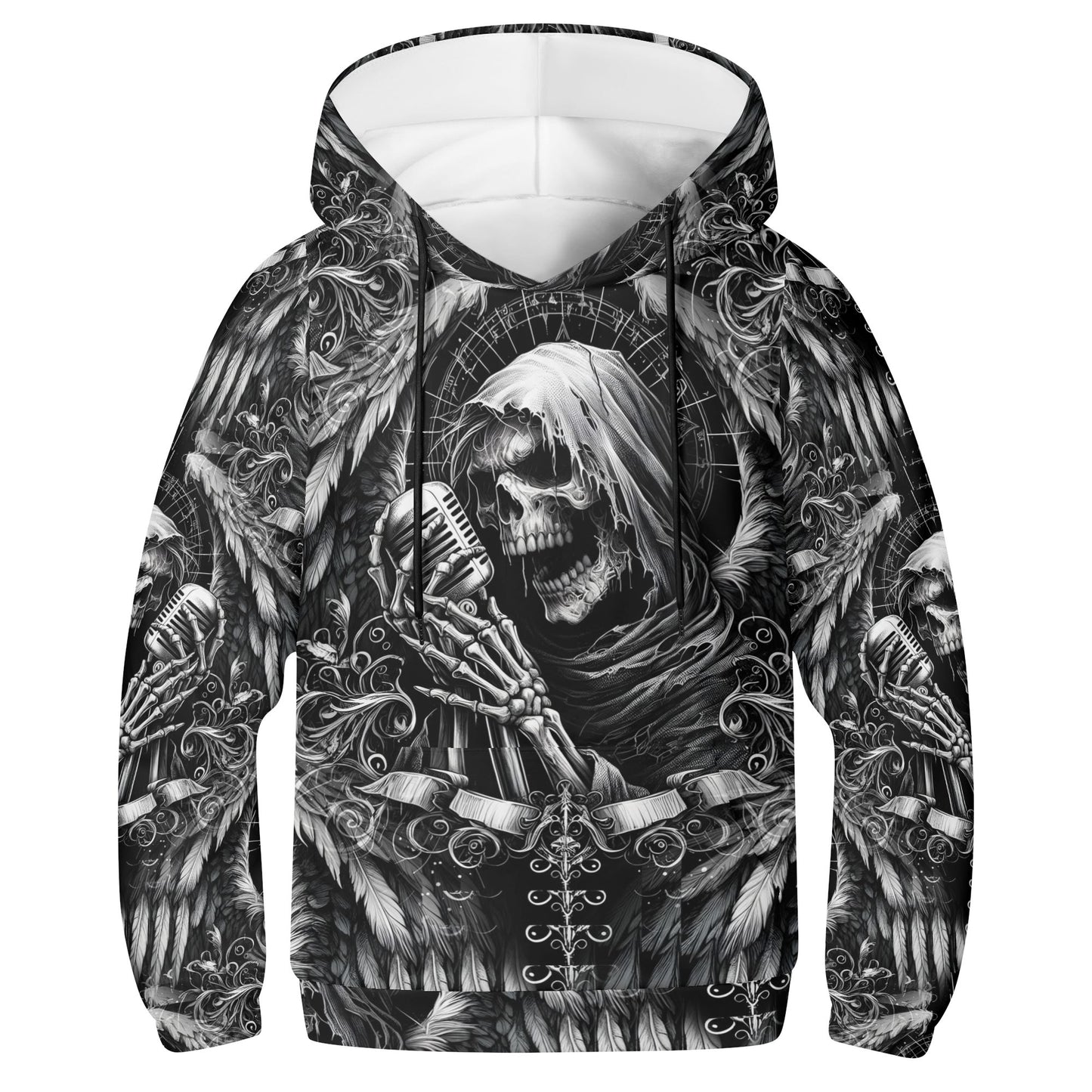 Shadowy Singer - Kids Hoodie - A Haunting Harmony