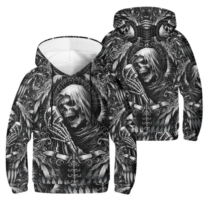 Shadowy Singer - Kids Hoodie - A Haunting Harmony