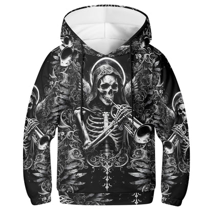 Trumpet of the Dead - Kids Hoodie - A Haunting Harmony