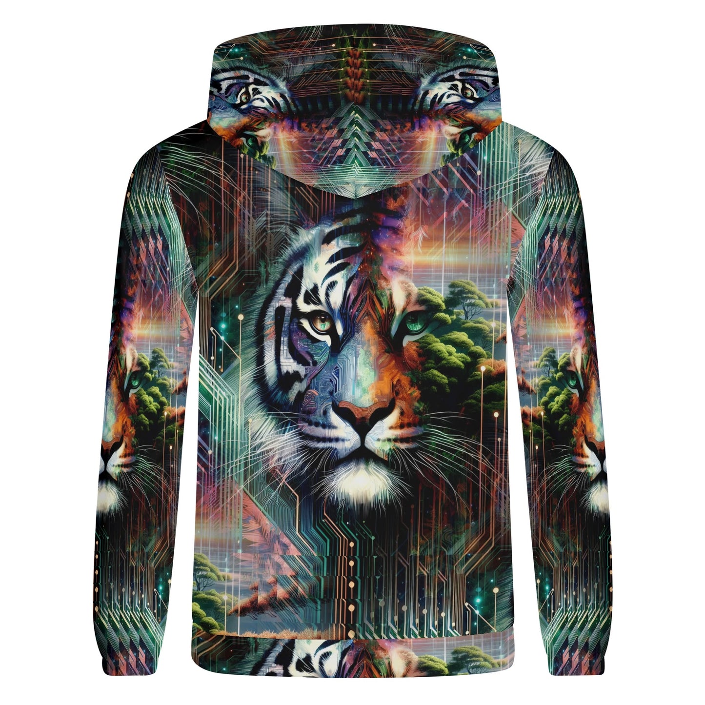 Cybernetic Jungle - Unisex Hoodie - A Fusion of Nature and Technology