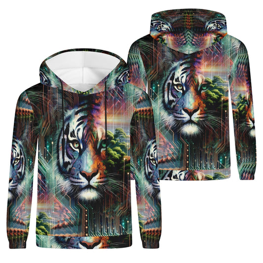 Cybernetic Jungle - Unisex Hoodie - A Fusion of Nature and Technology