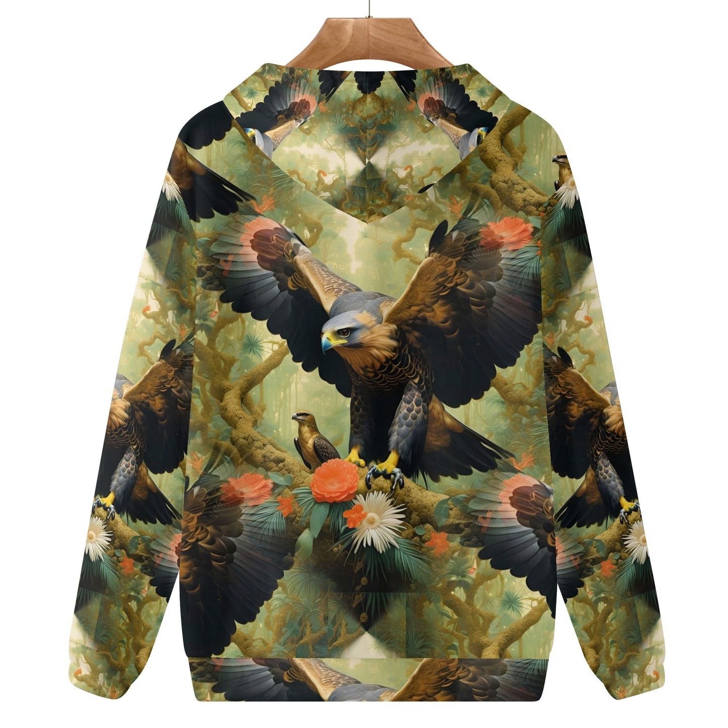 Eagle Flora - Unisex Hoodie - A Majestic Encounter