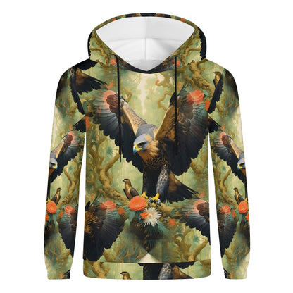 Eagle Flora - Unisex Hoodie - A Majestic Encounter