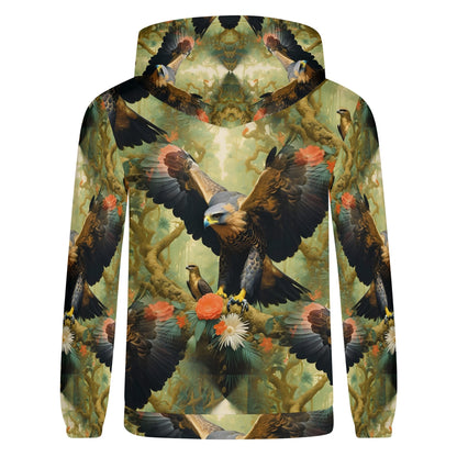 Eagle Flora - Unisex Hoodie - A Majestic Encounter