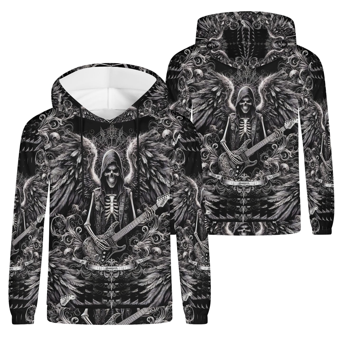 Ghoulish Guitarist - Unisex Hoodie - A Dark Rock Symphony