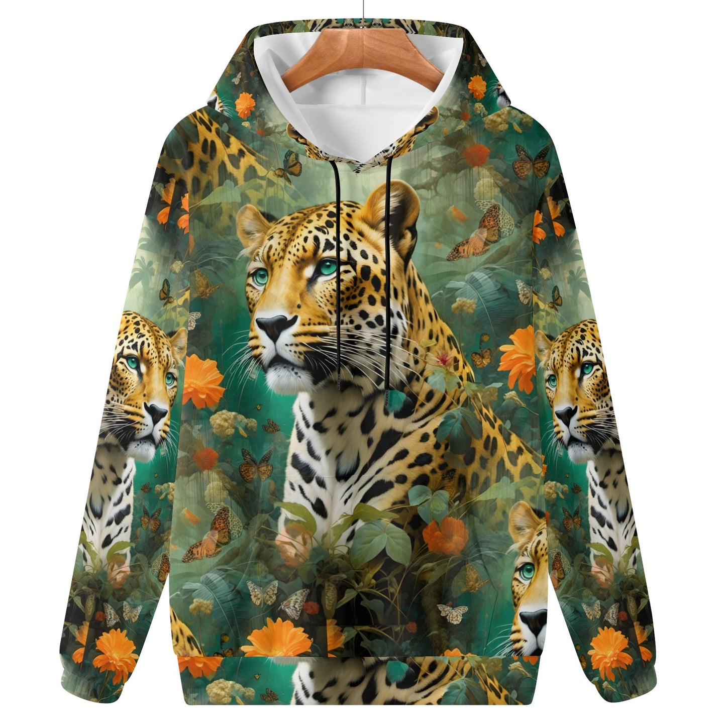 Leopard Flora - Unisex Hoodie - A Majestic Encounter