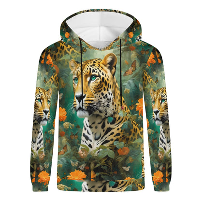 Leopard Flora - Unisex Hoodie - A Majestic Encounter