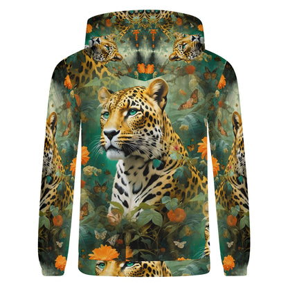 Leopard Flora - Unisex Hoodie - A Majestic Encounter