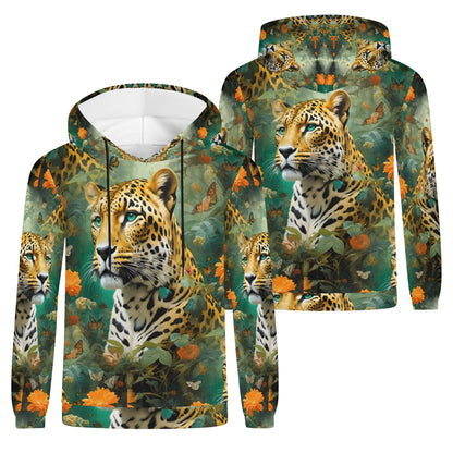 Leopard Flora - Unisex Hoodie - A Majestic Encounter