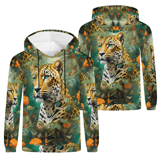 Leopard Flora - Unisex Hoodie - A Majestic Encounter